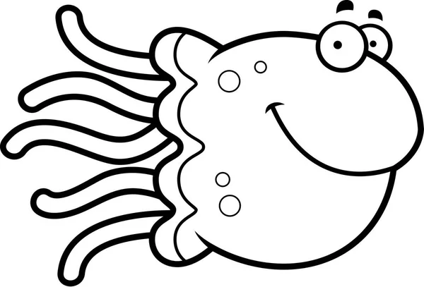 Gülümseyen karikatür denizanası — Stok Vektör
