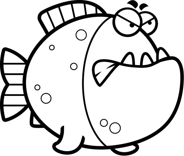 Angry Cartoon Piranha — Stock Vector