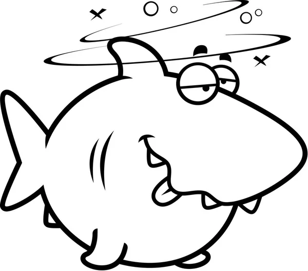 Tiburón borracho de dibujos animados — Vector de stock