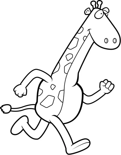 Dessin animé Girafe course — Image vectorielle