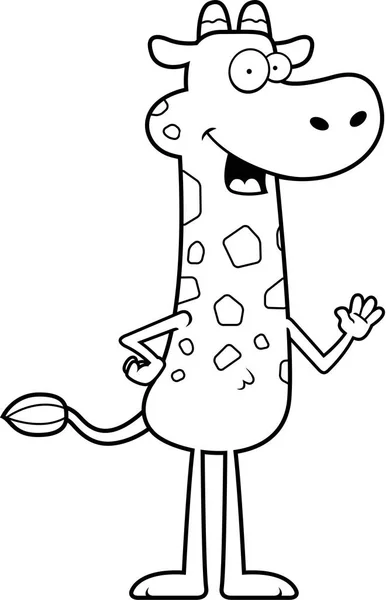 Desenhos animados Girafa acenando — Vetor de Stock