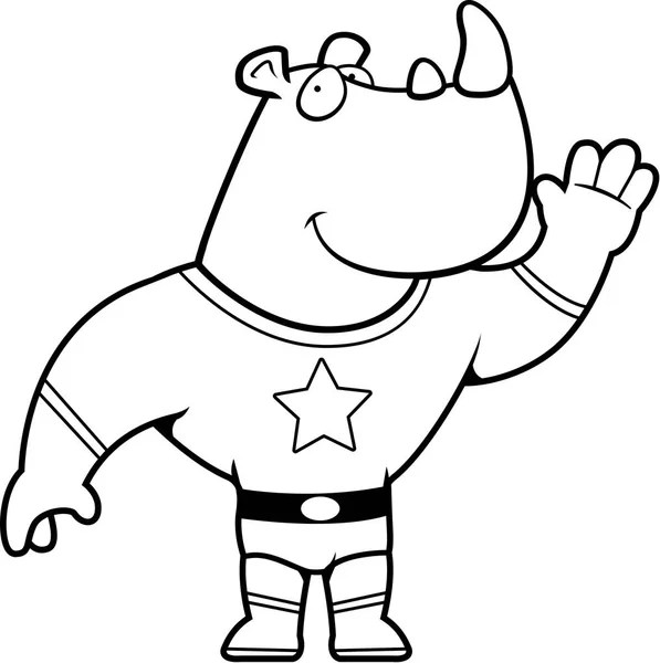 Cartoon Rhino superhjälte — Stock vektor