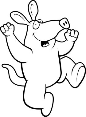 Çizgi film Aardvark atlama