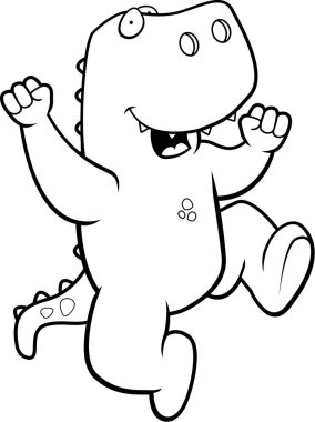 Çizgi film dinozor atlama