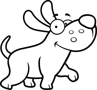 Karikatür köpek yürüyüş