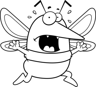 Çizgi film sivrisinek panik