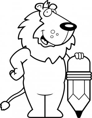 Çizgi film aslan kalem