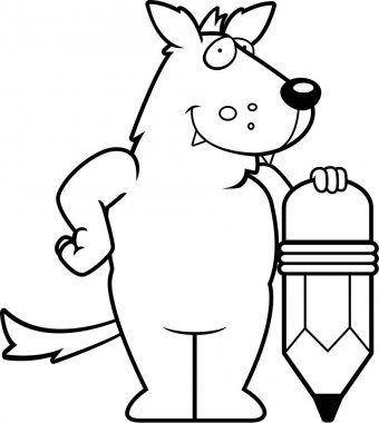 Çizgi film kurt kalem