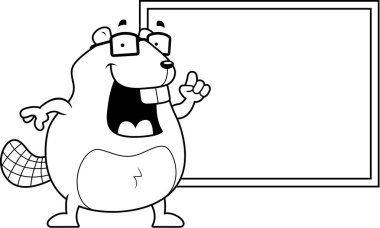 Çizgi film kunduz kara tahta