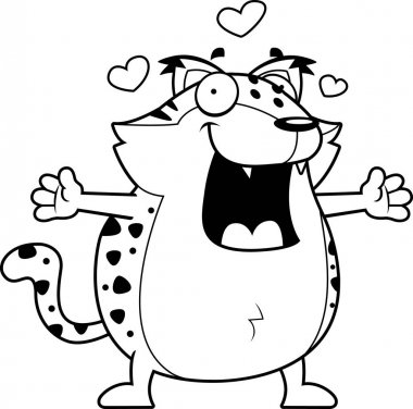 Çizgi film Bobcat kucaklama