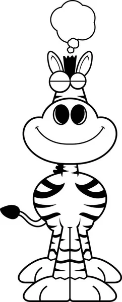 Zeichentrick-Zebra träumt — Stockvektor