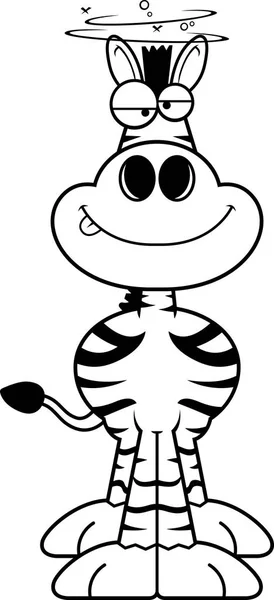 Bêbado desenho animado Zebra — Vetor de Stock