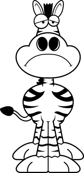 Triste desenho animado Zebra — Vetor de Stock