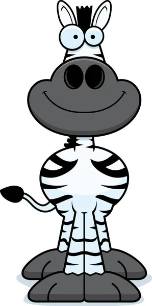 Sorrindo Cartoon Zebra — Vetor de Stock