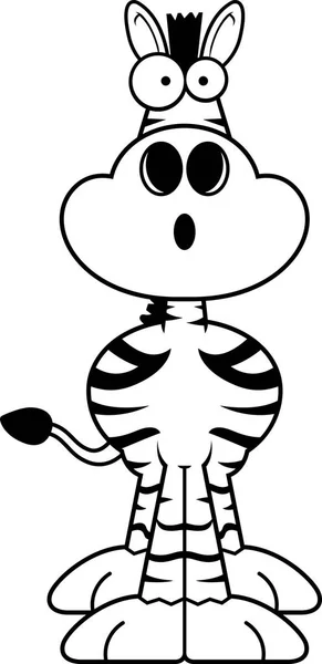 Surpreendido Cartoon Zebra — Vetor de Stock