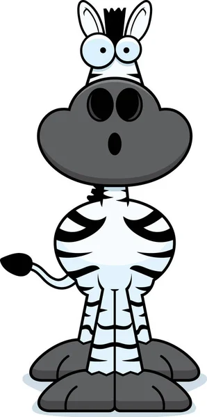 Surpreendido Cartoon Zebra — Vetor de Stock