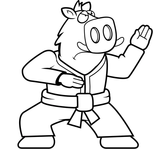 Cartoon Karate Boar — Stock Vector