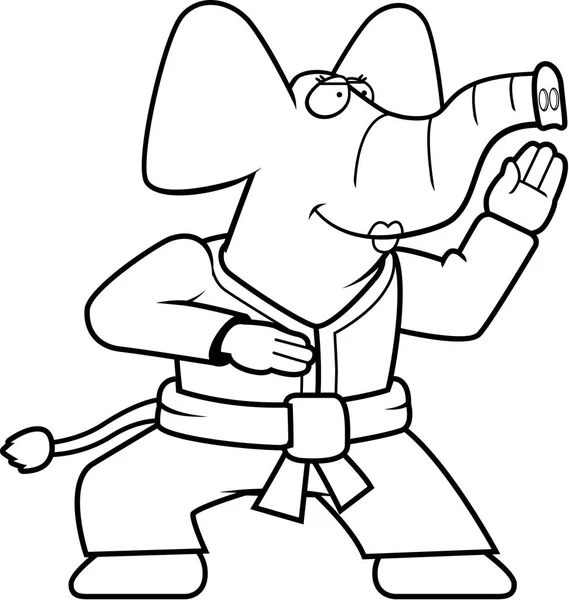 Cartoon Karate Elefant — Stockvektor