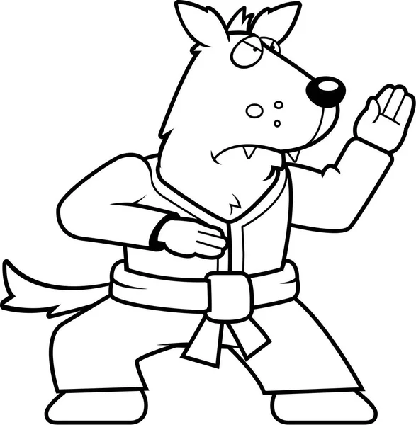 Dibujos animados Karate Wolf — Vector de stock