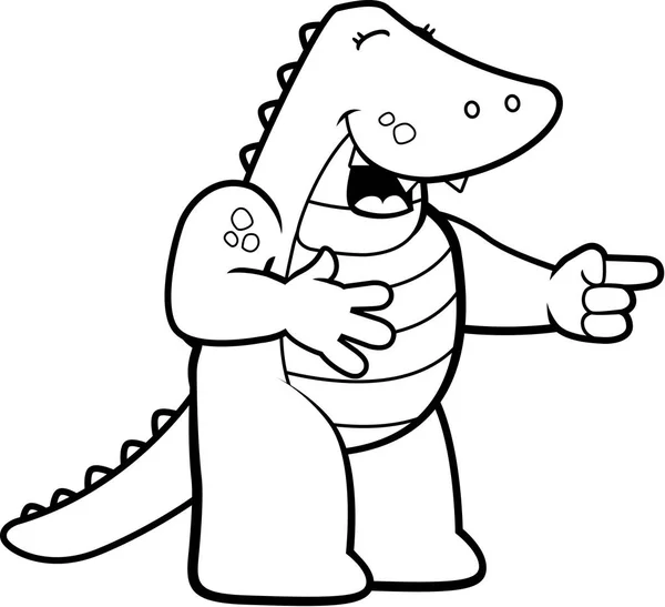 Dibujos animados cocodrilo riendo — Vector de stock