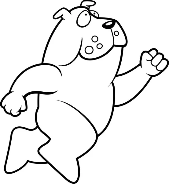 Dibujos animados Bulldog saltar — Vector de stock