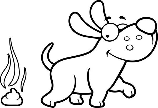 Cão dos desenhos animados cocô — Vetor de Stock