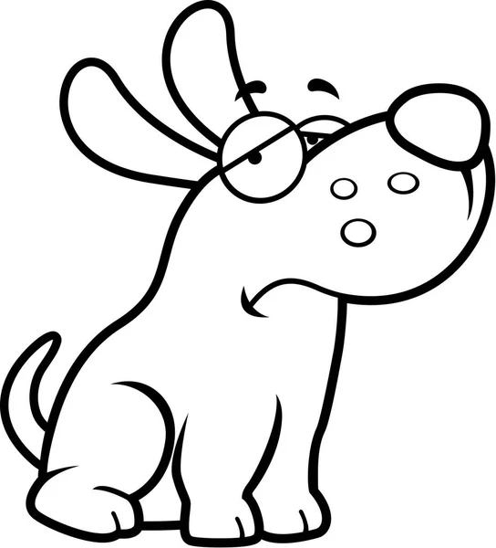Triste perro de dibujos animados — Vector de stock