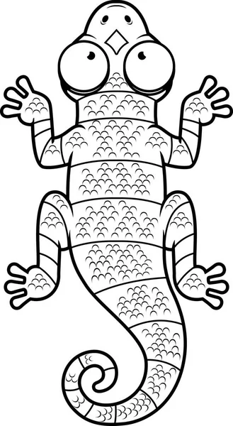 Мультфільм чорно-білий ящірка — стоковий вектор