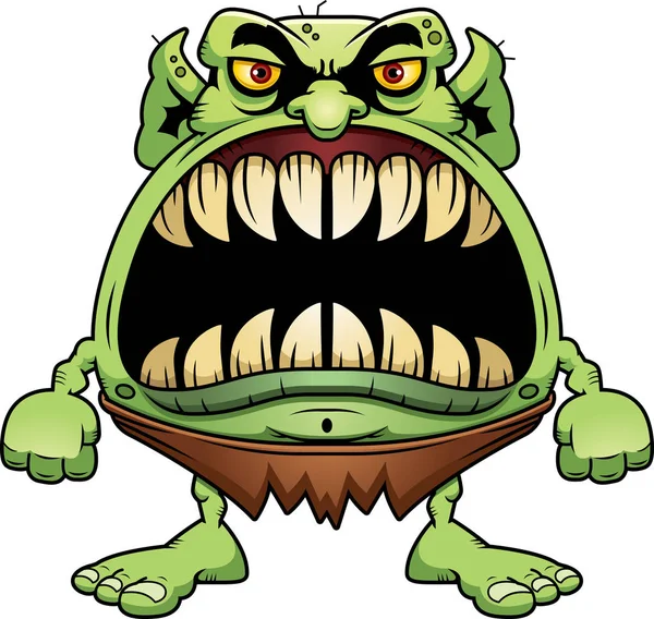 Angry Cartoon Goblin — Stock Vector