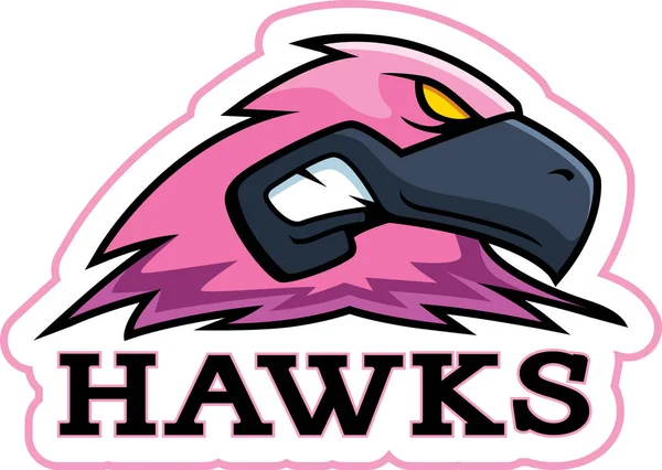 Karikatura růžové Hawk maskot — Stockový vektor