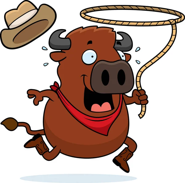 Cartoon Buffalo Rodeo — Stock Vector