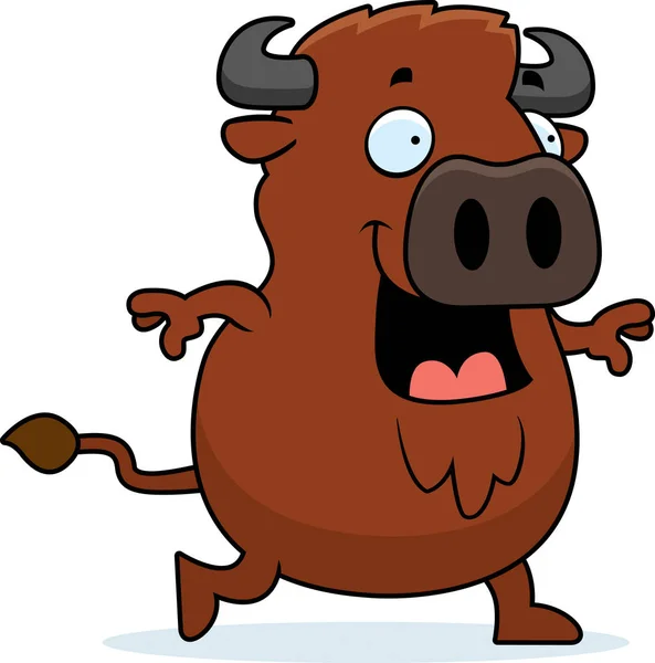 Cartoon Buffalo wandelen — Stockvector