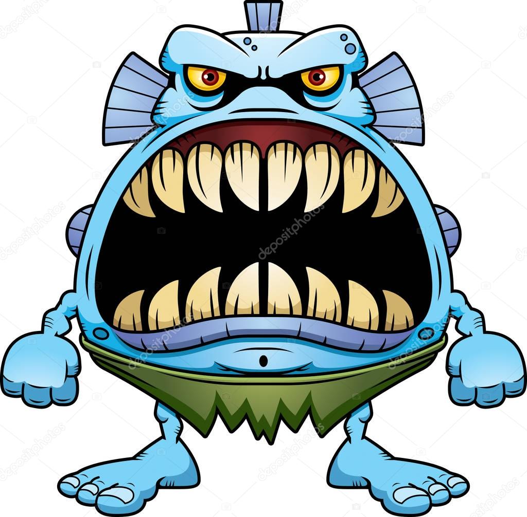 Angry Cartoon Fish Creature