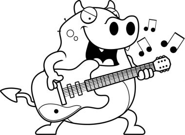 Çizgi film şeytan gitar