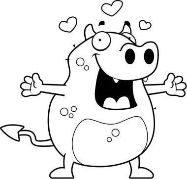 Çizgi film şeytan kucaklama