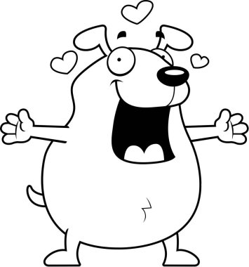 Çizgi film köpek kucaklama