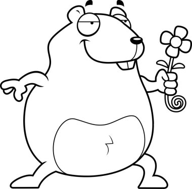 Çizgi film Hamster çiçek