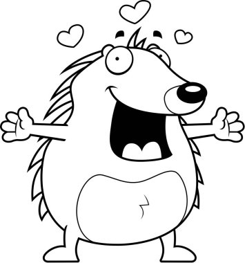 Çizgi film kirpi kucaklama