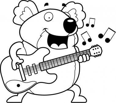 Çizgi film Koala gitar