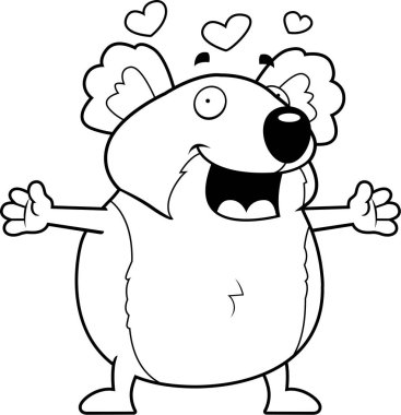 Çizgi film Koala kucaklama