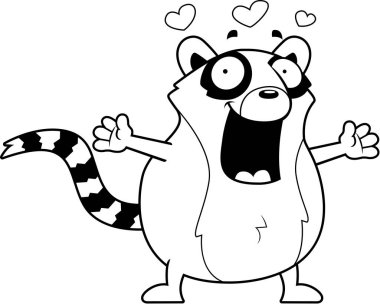 Çizgi film Lemur kucaklama