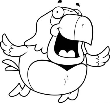 Uçan karikatür papağan