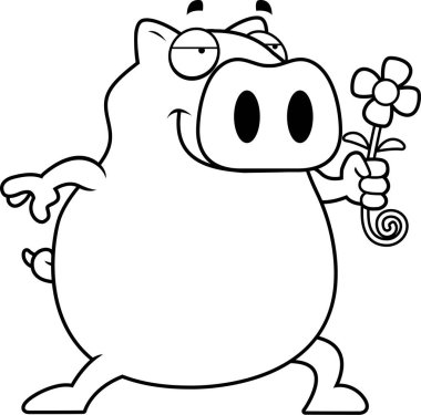 Çizgi film domuz çiçek