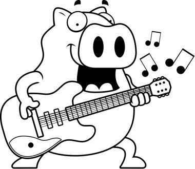 Çizgi film domuz gitar