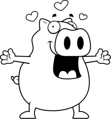 Çizgi film domuz kucaklama