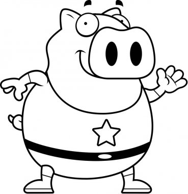 Çizgi film süper kahraman domuz