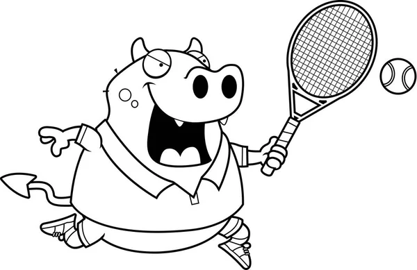 Cartoon duivel Tennis — Stockvector
