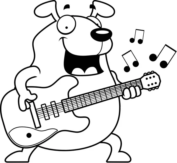 Tecknad hund gitarr — Stock vektor