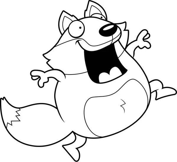 Cartoon Fox Jumping — Stock Vector