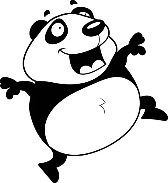 Cartoon Panda Jumping — Stock Vector